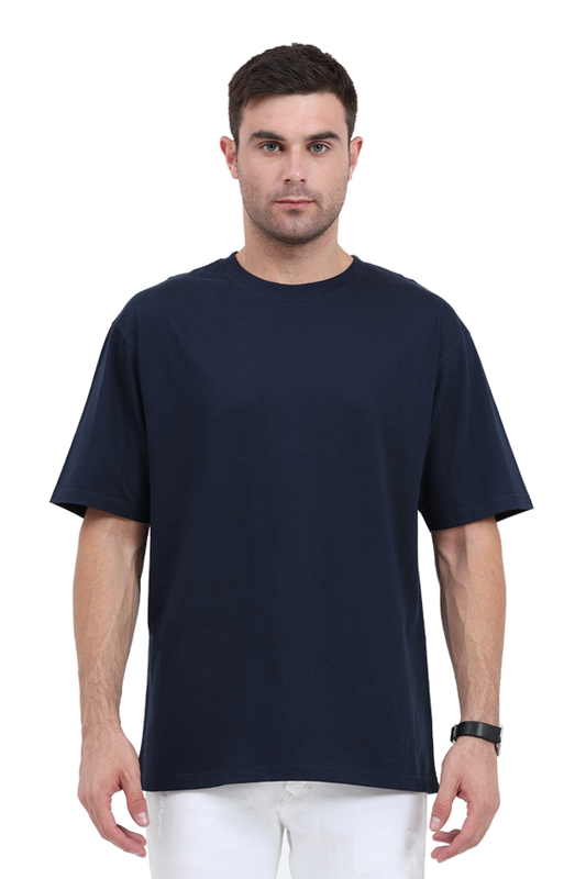 Plain Oversized Navy Blue T-Shirt – Classic Comfort, Effortless Style