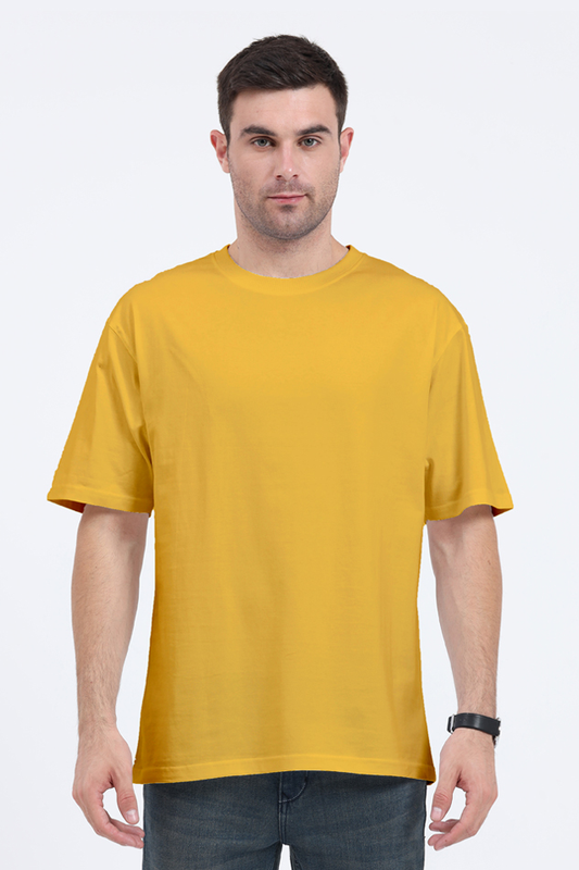 Plain Oversized Mustard Yellow T-Shirt – Bold Comfort, Classic Style