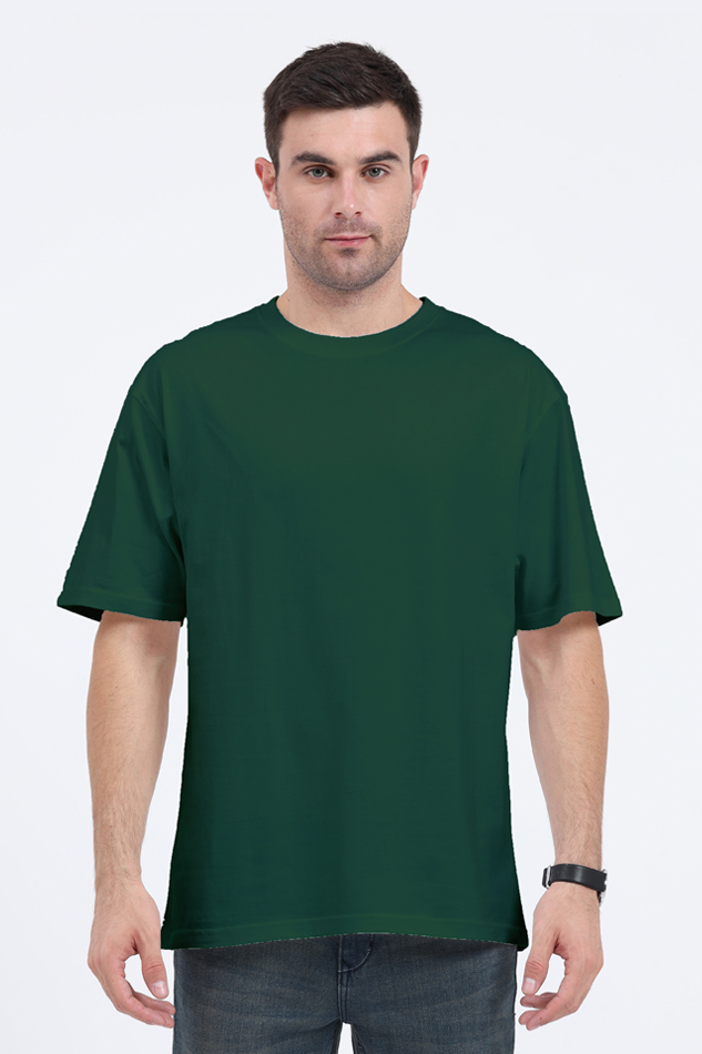 Plain Oversized Bottle Green T-Shirt – Effortless Comfort, Timeless Style