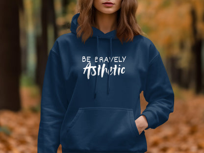 Be Bravely Aesthetic Navy Blue Hoodie – Fearless in Style