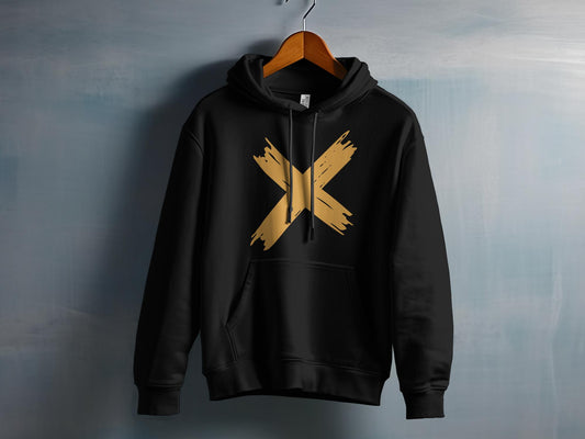 Motivated Black Cross Hoodie – Strength in Simplicity