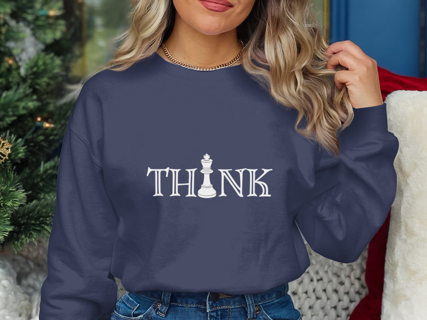 THINK Navy Blue Sweatshirt – Inspire Your Mind